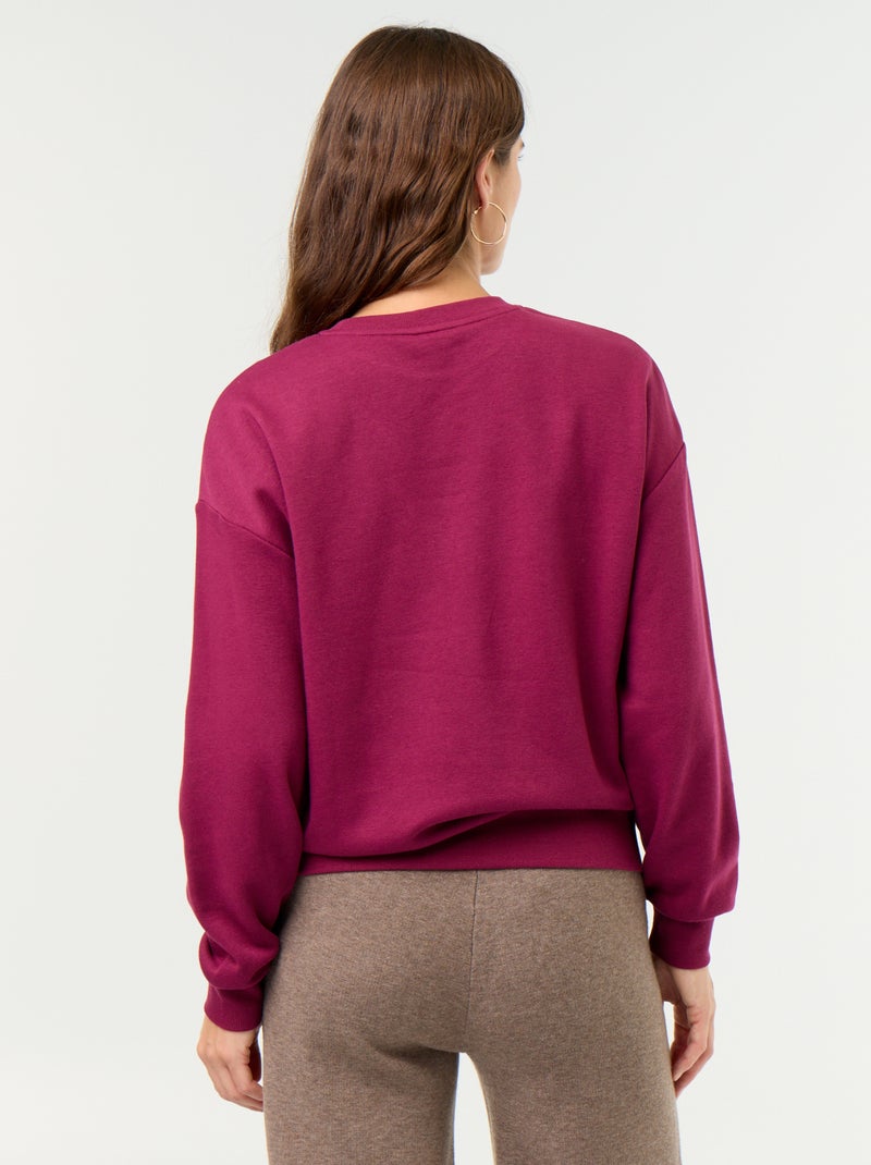 Sudadera lisa de felpa Purpura - Kiabi