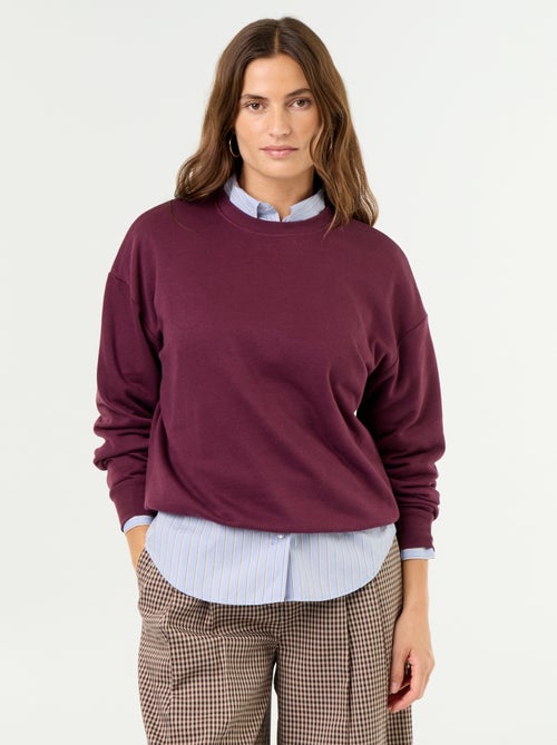 Sudadera lisa de felpa - Kiabi