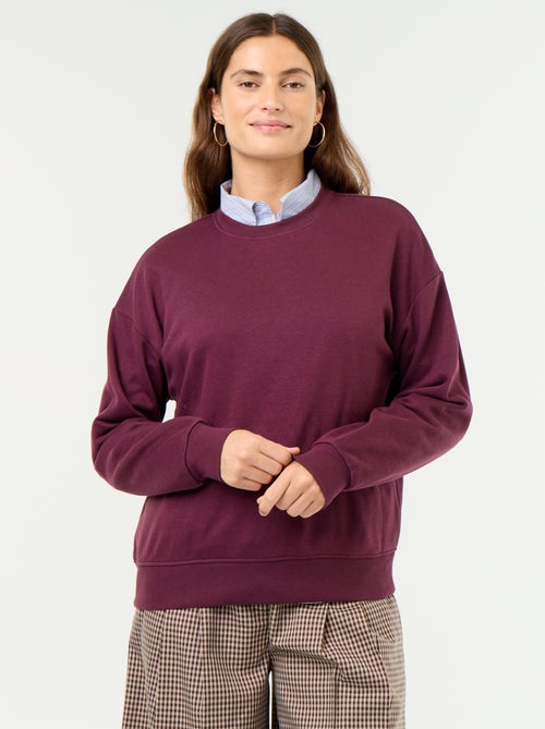 Sudadera lisa de felpa - Kiabi