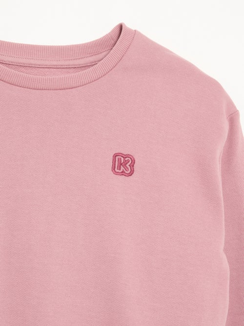 Sudadera lisa de felpa sin cepillar para niña - Kiabi - Kiabi