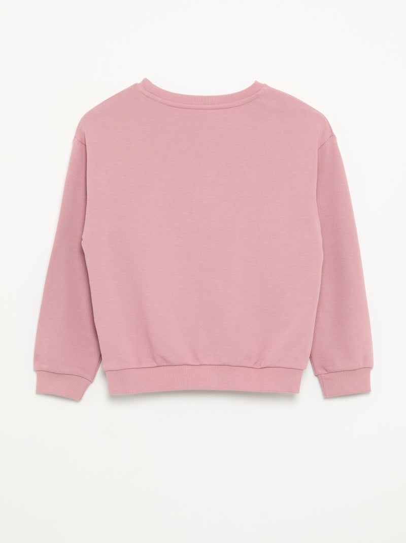 Sudadera lisa de felpa sin cepillar para niña - Kiabi Rosa - Kiabi