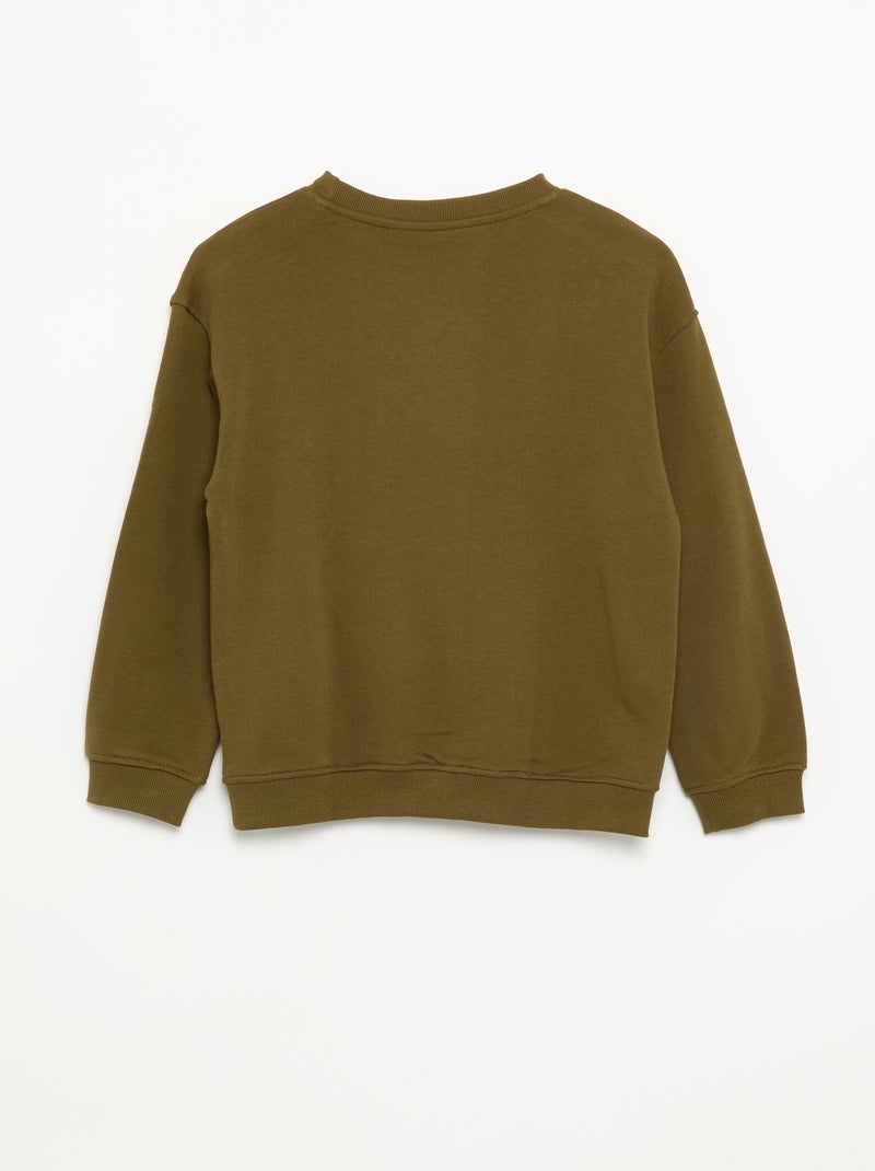 Sudadera lisa de felpa sin perchar para niño - Kiabi Kaki - Kiabi