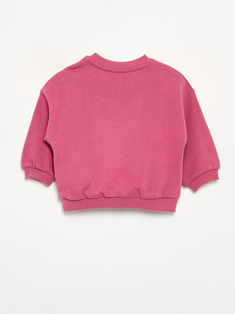 Sudadera lisa de felpa sin perchar para niño - Kiabi Rosa - Kiabi