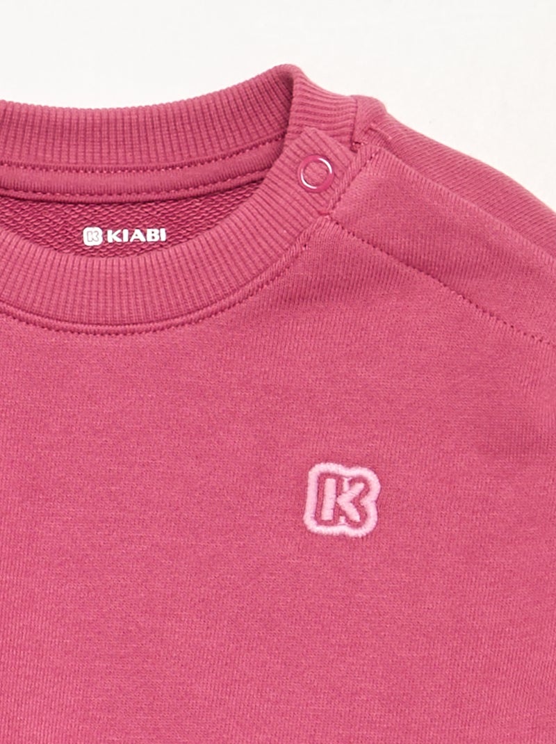 Sudadera lisa de felpa sin perchar para niño - Kiabi Rosa - Kiabi