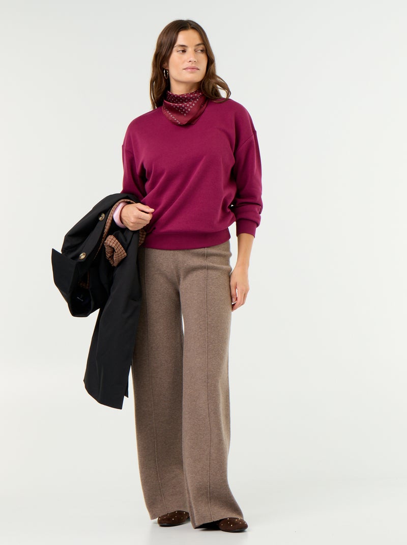Sudadera lisa de French Terry Purpura - Kiabi