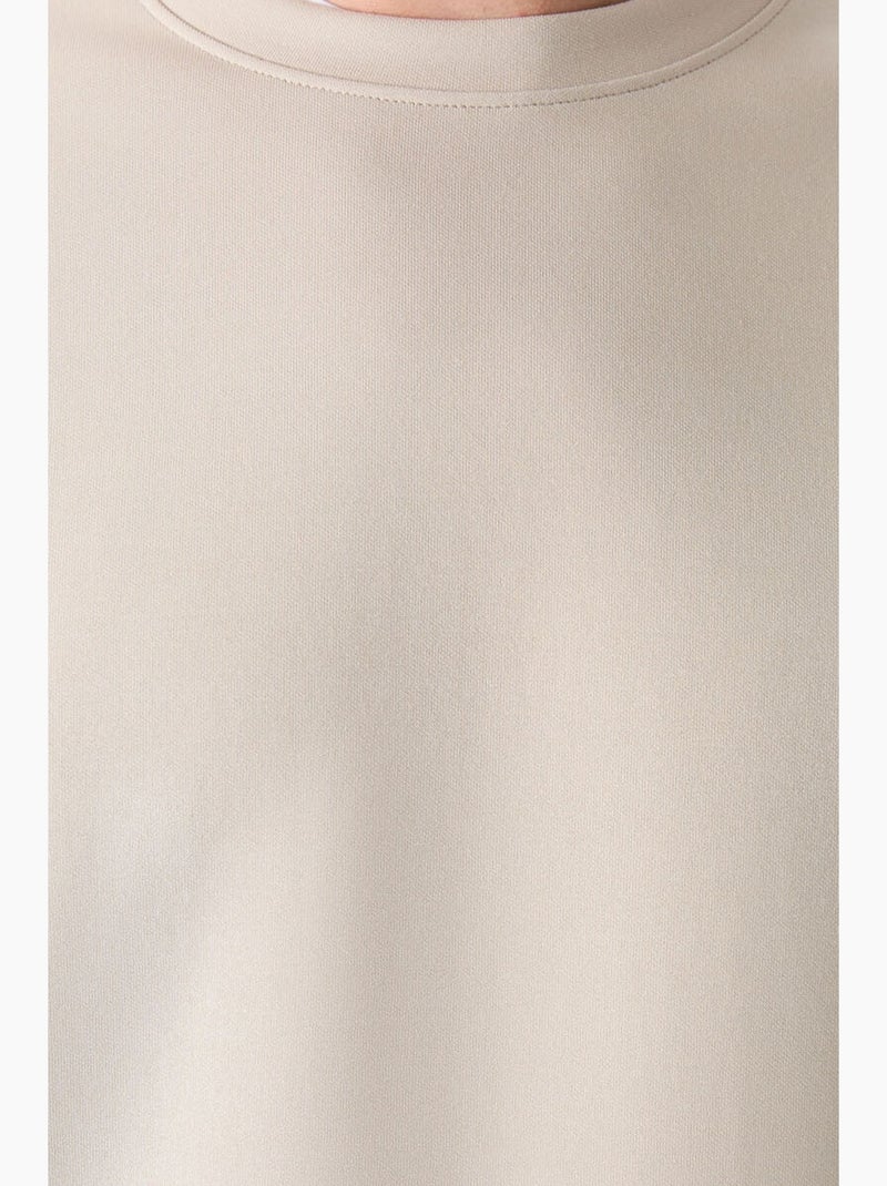 Sudadera lisa de hombre con cuello redondo tommy Beige arcilla - Kiabi