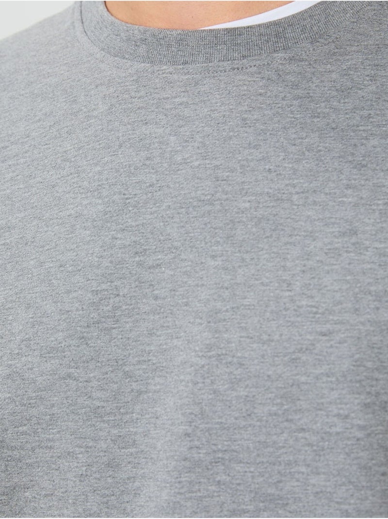 Sudadera lisa de hombre con cuello redondo tommy Gris claro - Kiabi
