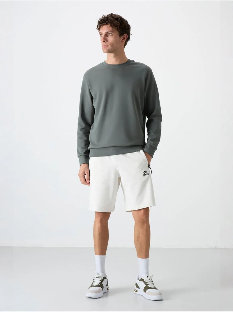 Sudadera lisa de hombre con cuello redondo tommy Gris - Kiabi