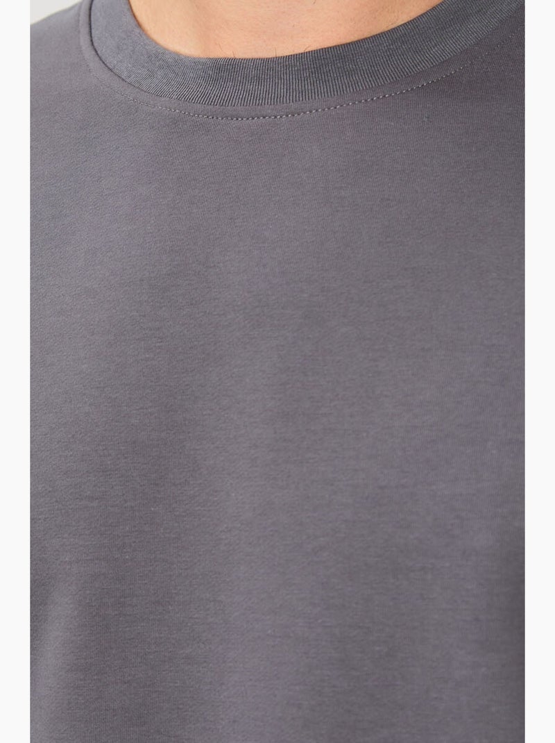 Sudadera lisa de hombre con cuello redondo tommy Gris negro - Kiabi