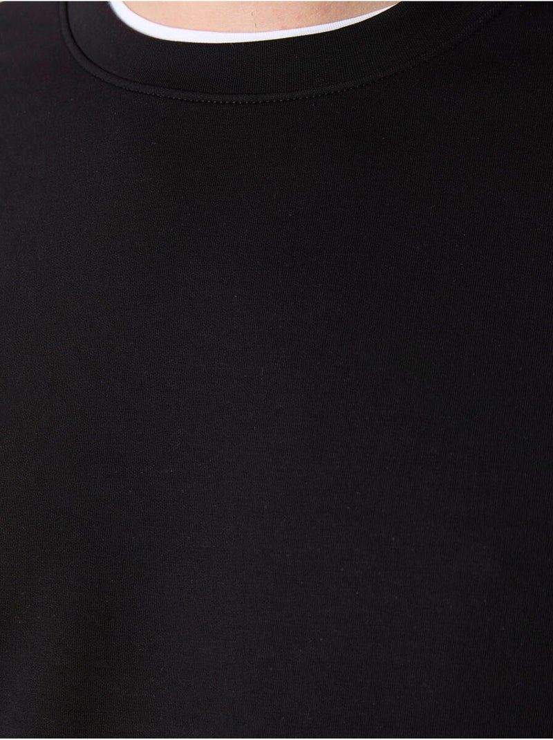 Sudadera lisa de hombre con cuello redondo tommy Negro - Kiabi