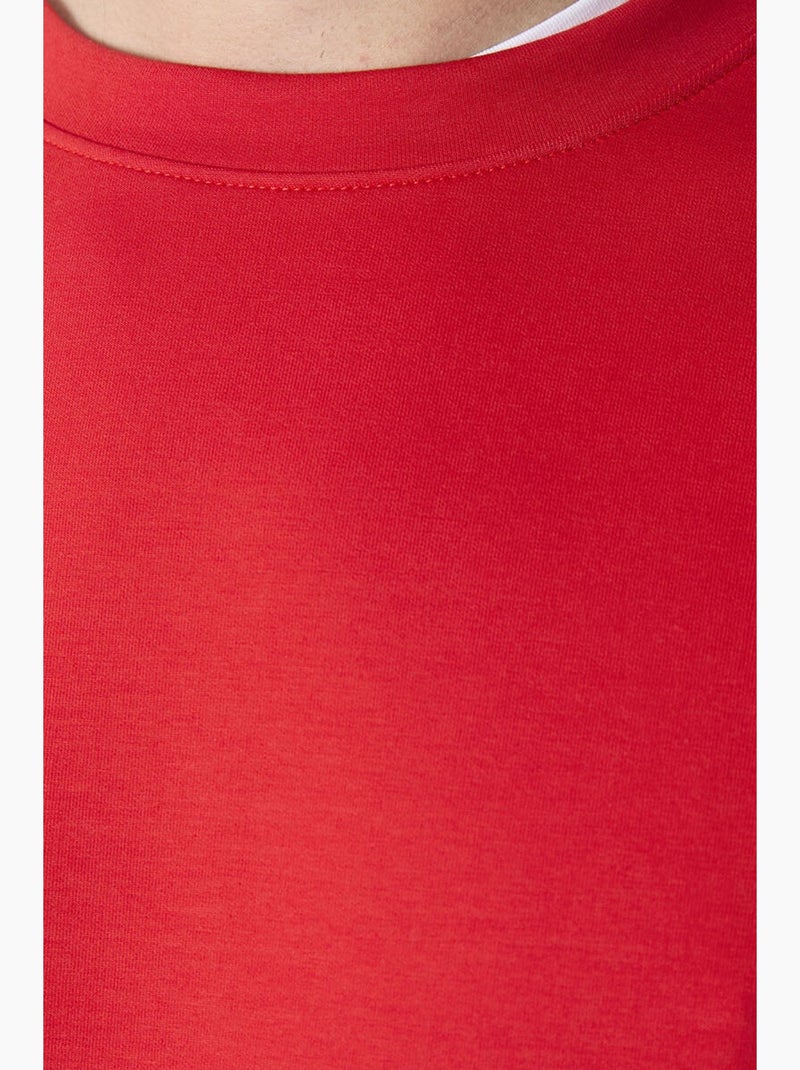 Sudadera lisa de hombre con cuello redondo tommy Rojo - Kiabi