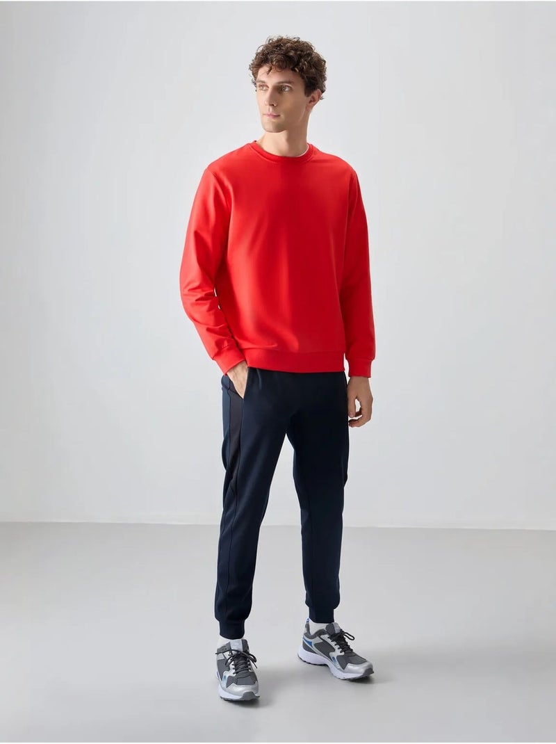 Sudadera lisa de hombre con cuello redondo tommy Rojo - Kiabi