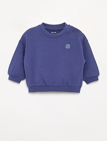 Sudadera lisa de manga larga de felpa sin cepillar para niño/a - Kiabi