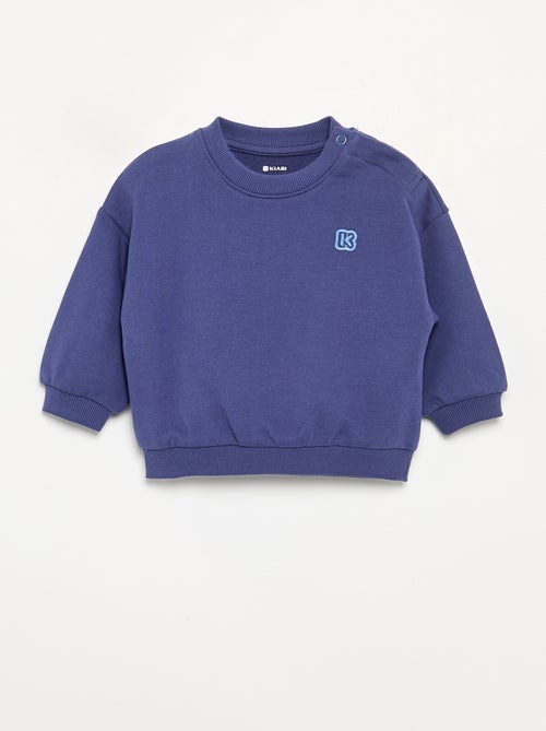 Sudadera lisa de manga larga de felpa sin cepillar para niño/a - Kiabi - Kiabi