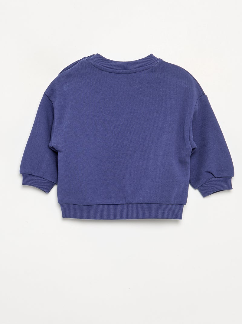 Sudadera lisa de manga larga de felpa sin cepillar para niño/a - Kiabi Azul - Kiabi