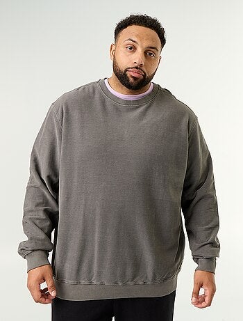 Sudadera lisa de punto acanalado