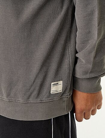 Sudadera lisa de punto acanalado
