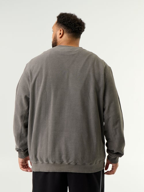 Sudadera lisa de punto acanalado - Kiabi Sudadera lisa de punto acanalado - Kiabi
