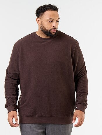 Sudadera lisa de punto acanalado
