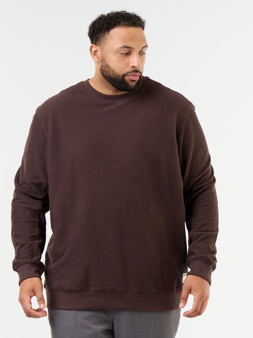 Sudadera lisa de punto acanalado - Kiabi Sudadera lisa de punto acanalado - Kiabi