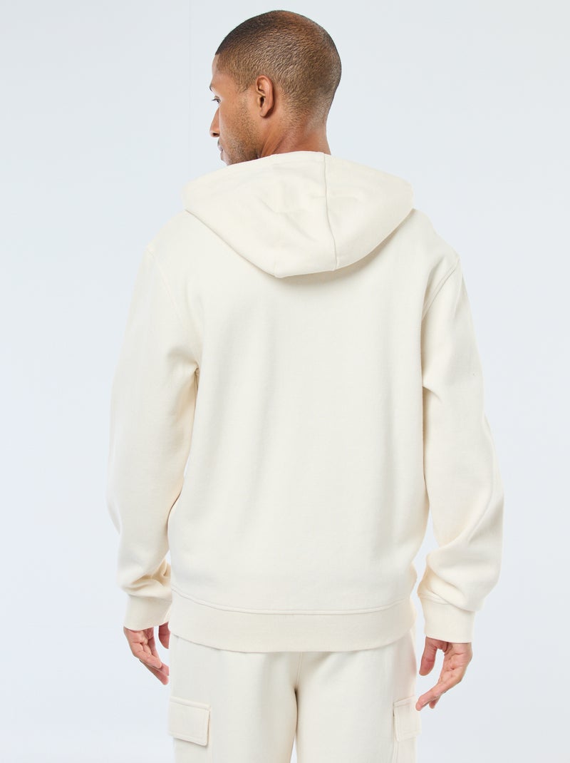 Sudadera lisa de punto de piqué con capucha Blanco - Kiabi
