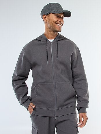 Sudadera lisa de punto de piqué con capucha
