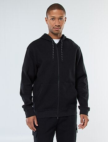 Sudadera lisa de punto de piqué con capucha