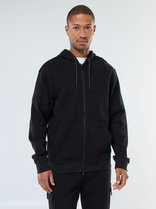 Sudadera lisa de punto de piqué con capucha - Kiabi