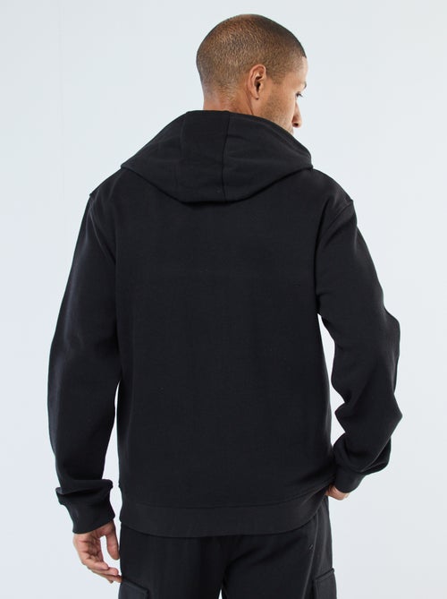 Sudadera lisa de punto de piqué con capucha - Kiabi