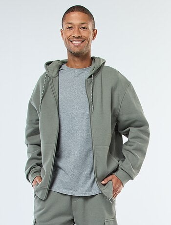 Sudadera lisa de punto de piqué con capucha