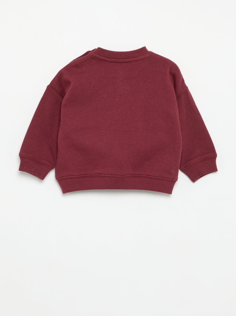 Sudadera lisa "Marvei" de manga larga Rojo - Kiabi