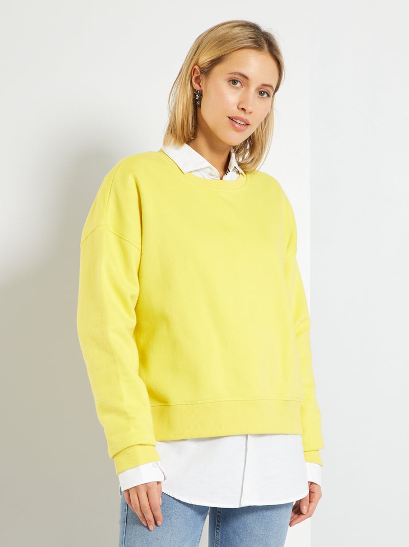 Sudadera lisa oversize AMARILLO - Kiabi
