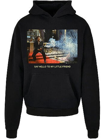 Sudadera little friend diseño scarface de ultrapesada para hombre - mister tee