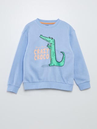 Sudadera loose de chándal con cuello redondo