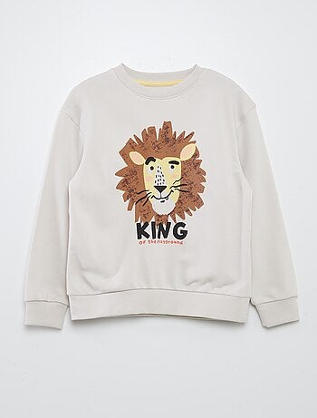 Sudadera loose de chándal con cuello redondo