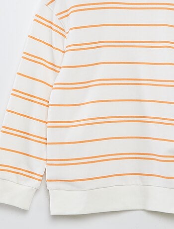 Sudadera loose de chándal con cuello redondo