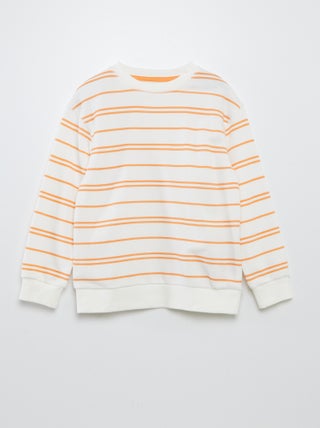 Sudadera loose de chándal con cuello redondo