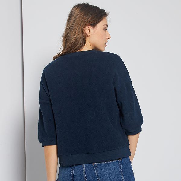 Sudadera manga corta y mensaje Mujer