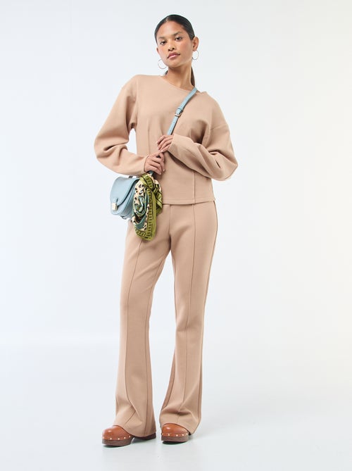 Sudadera mangas abullonadas con cuello redondo - Kiabi