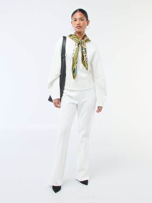 Sudadera mangas abullonadas con cuello redondo - Kiabi