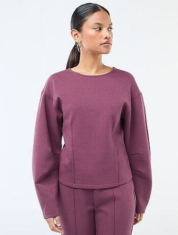 Sudadera mangas abullonadas con cuello redondo