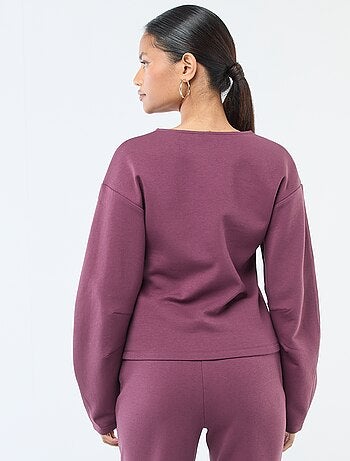 Sudadera mangas abullonadas con cuello redondo