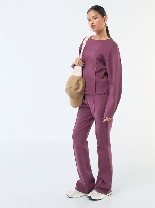 Sudadera mangas abullonadas con cuello redondo - Kiabi