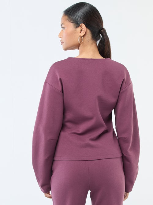 Sudadera mangas abullonadas con cuello redondo - Kiabi