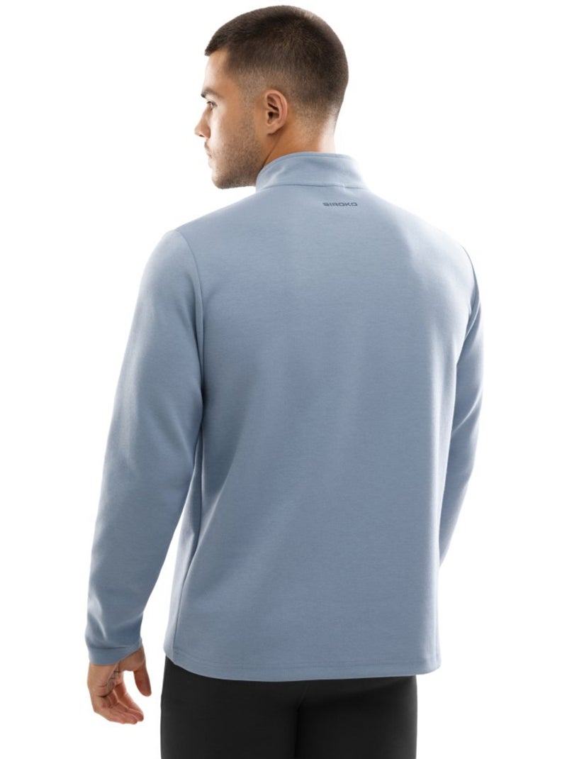 Sudadera media cremallera entrenamiento hombre fitness hombre blur Azul - Kiabi
