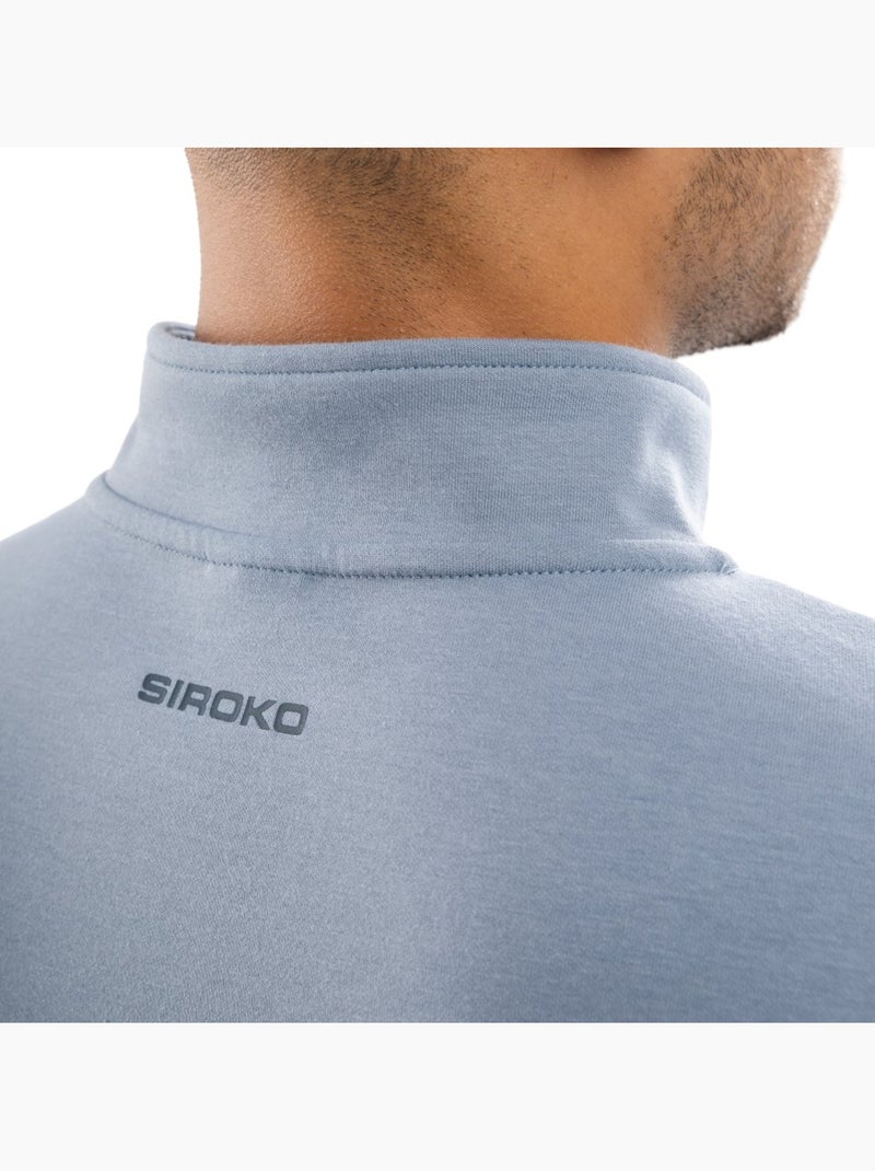 Sudadera media cremallera entrenamiento hombre fitness hombre blur Azul - Kiabi