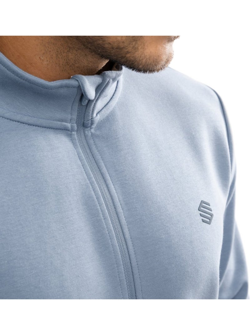 Sudadera media cremallera entrenamiento hombre fitness hombre blur Azul - Kiabi