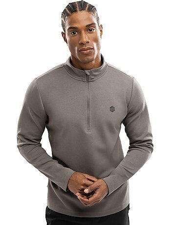 Sudadera media cremallera entrenamiento hombre fitness hombre troop