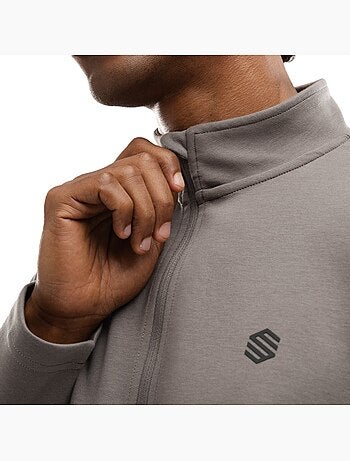Sudadera media cremallera entrenamiento hombre fitness hombre troop