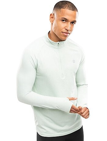 Sudadera media cremallera running hombre fitness hombre intuit